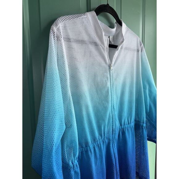 Chico's Weekends 3 (XL) Knit Mesh 3/4 Sleeve Zip Front Jacket - Picture 4 of 8